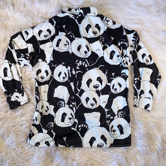 🌿[ Shein ] Panda Bear Button Up Blouse - Picture 7 of 8
